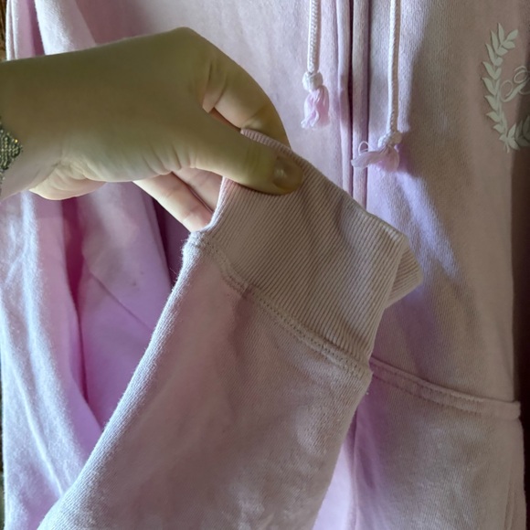 Pink Victoria’s Secret Baby Pink Graphic Zip Up Hoodie Size XXL - Picture 3 of 7